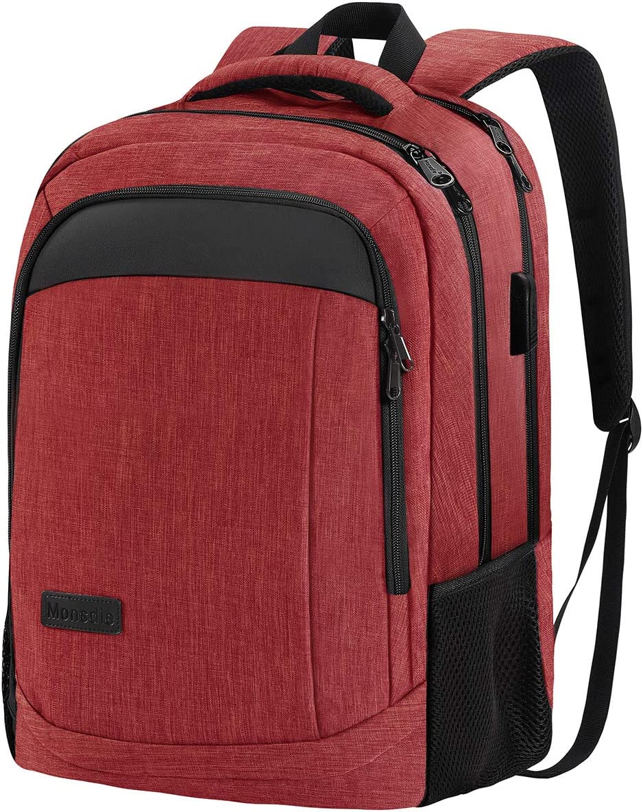 230816045605884_1 Monsdle Travel Laptop Backpack Anti Theft Water Resistant Backpacks School Computer Bookbag with USB Charging Port for Men Women College Students Fits 15.6 Inch Laptop (Black) - Image 1